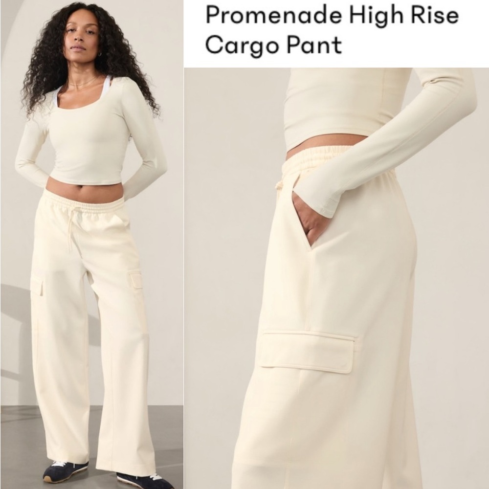 Athleta Off-White Wide-Leg Pants - Picture 2 of 15